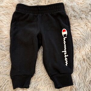 Champion Kids Black Joggers with Logo Accent